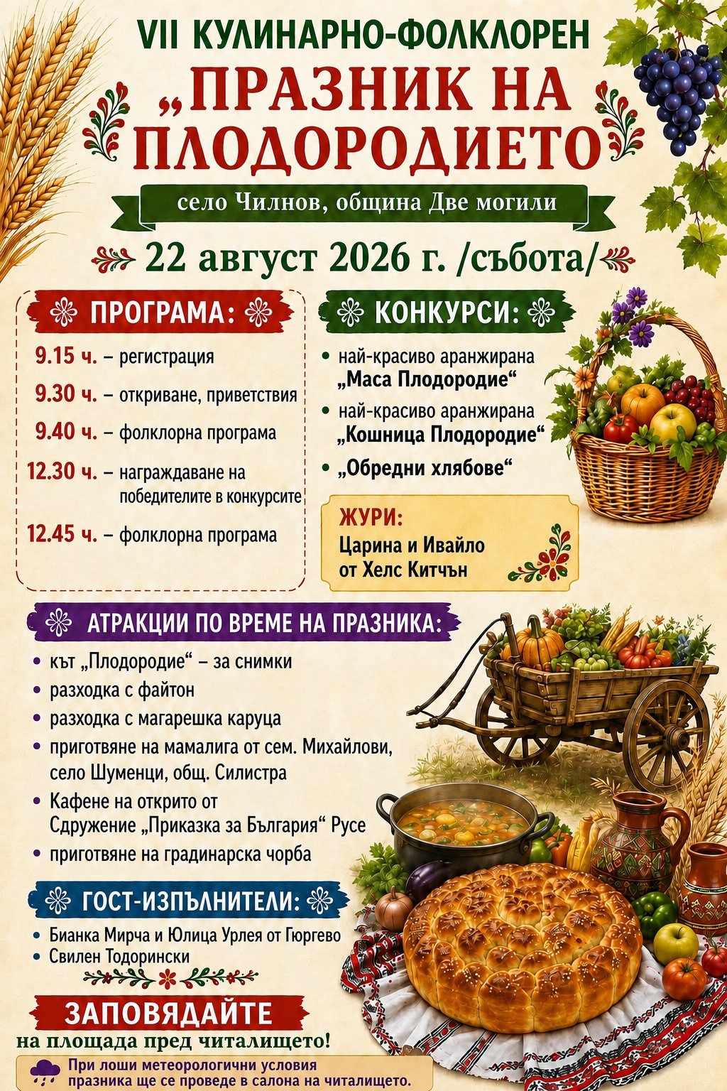 VII Кулинарно-фолклорен „Празник на плодородието“ - с. Чилнов VII Кулинарно-фолклорен „Празник на плодородието“ - с. Чилнов